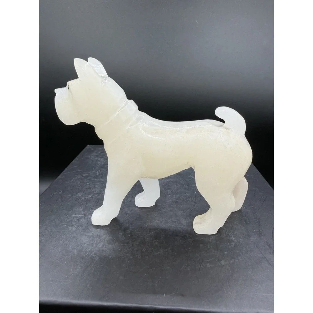 🐾🖤 Vintage Calcite Onyx Alert Dog Figurine 🖤🐾